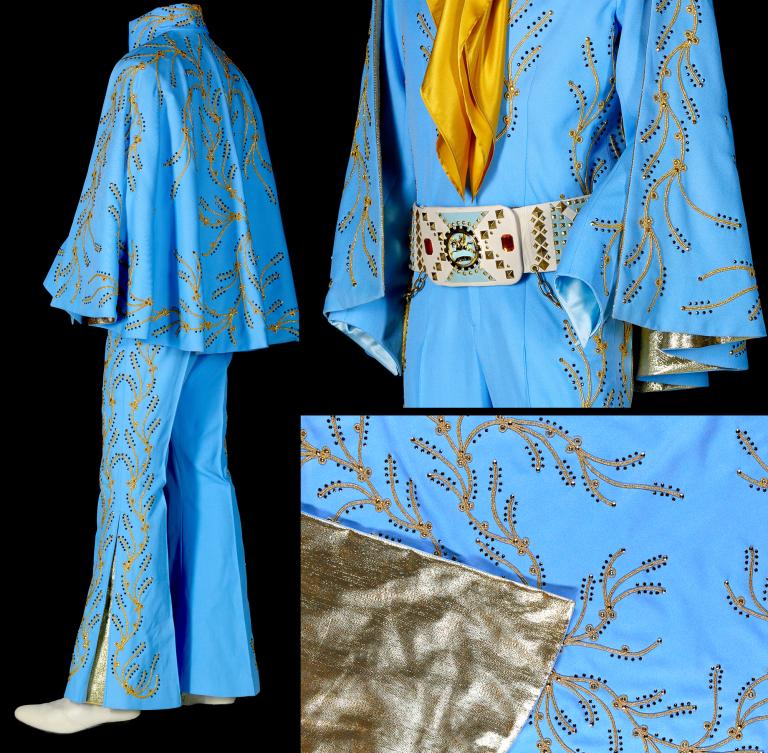 ELVIS costumes Blue jumpsuit and cape National Film and Sound Archive of Australia